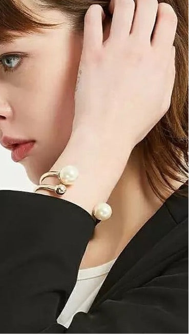 Double Layer Pearl Bangle