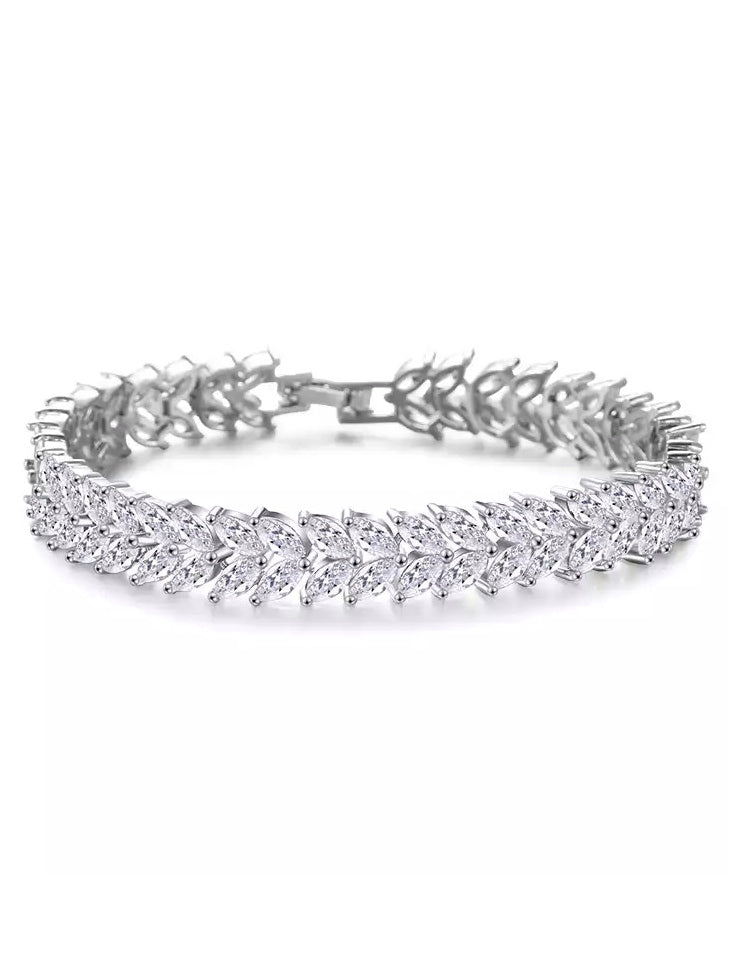 Deluxe CZ Leaf Bracelet